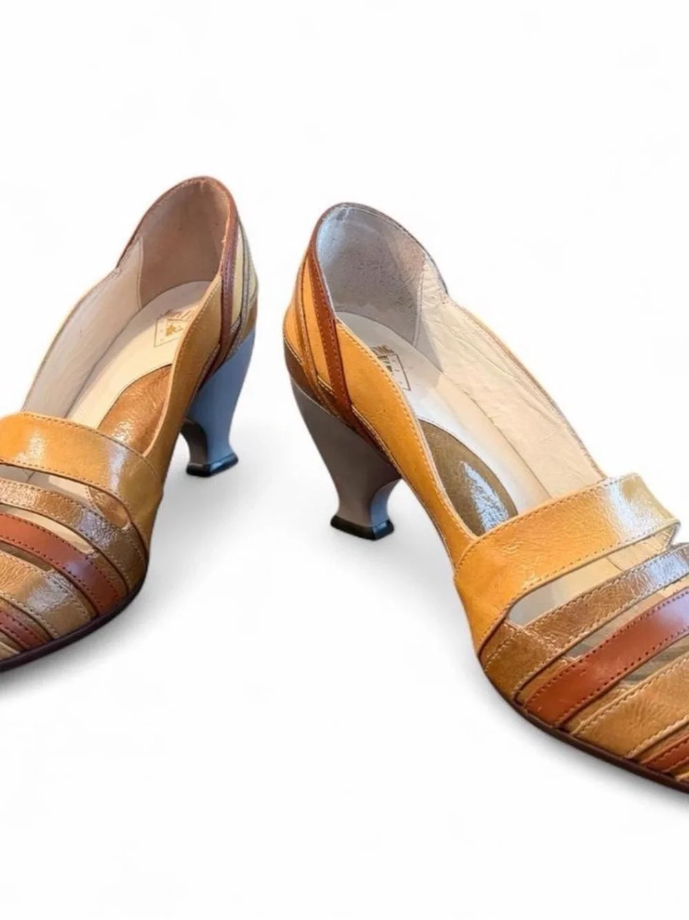 John Fluevog Blind Faith Drew Heels Multicolored Strappy Pump Size 7